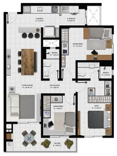 Image 19 - Apartamento em Kobrasol, São José - SC