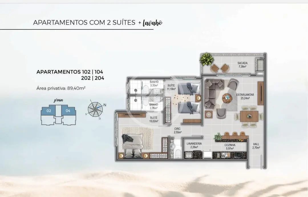 Imagem 1 - Apartamento em Cachoeira do Bom Jesus, Florianópolis - SC