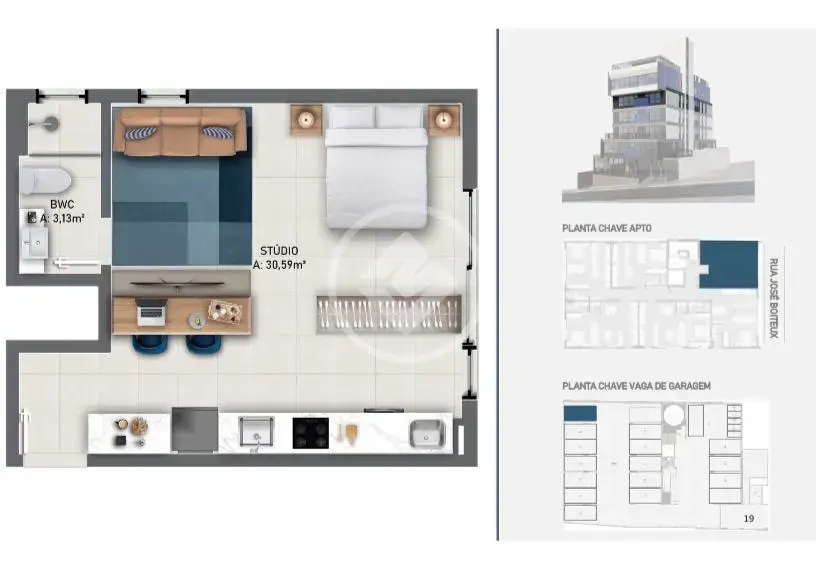 Imagem 1 - Loft / Studio em CENTRO, Florianópolis - SC