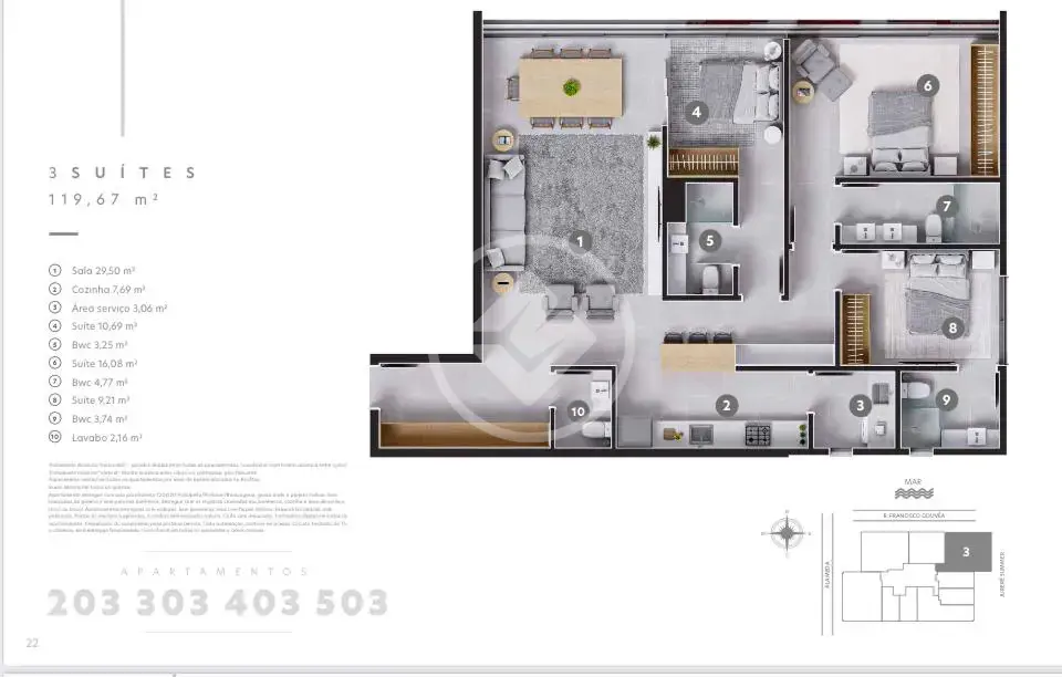 Imagem 1 - Apartamento em JURERÊ, Florianópolis - SC