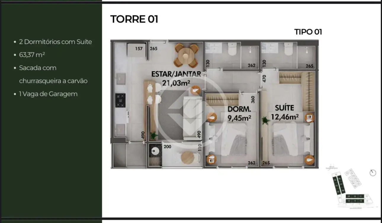 Imagem 1 - Apartamento em Cachoeira do Bom Jesus Leste, Florianópolis - SC