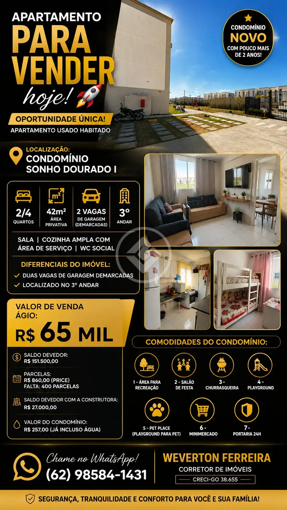Imagem 1 - Apartamento em Residencial Porto Dourado, Goiânia - GO