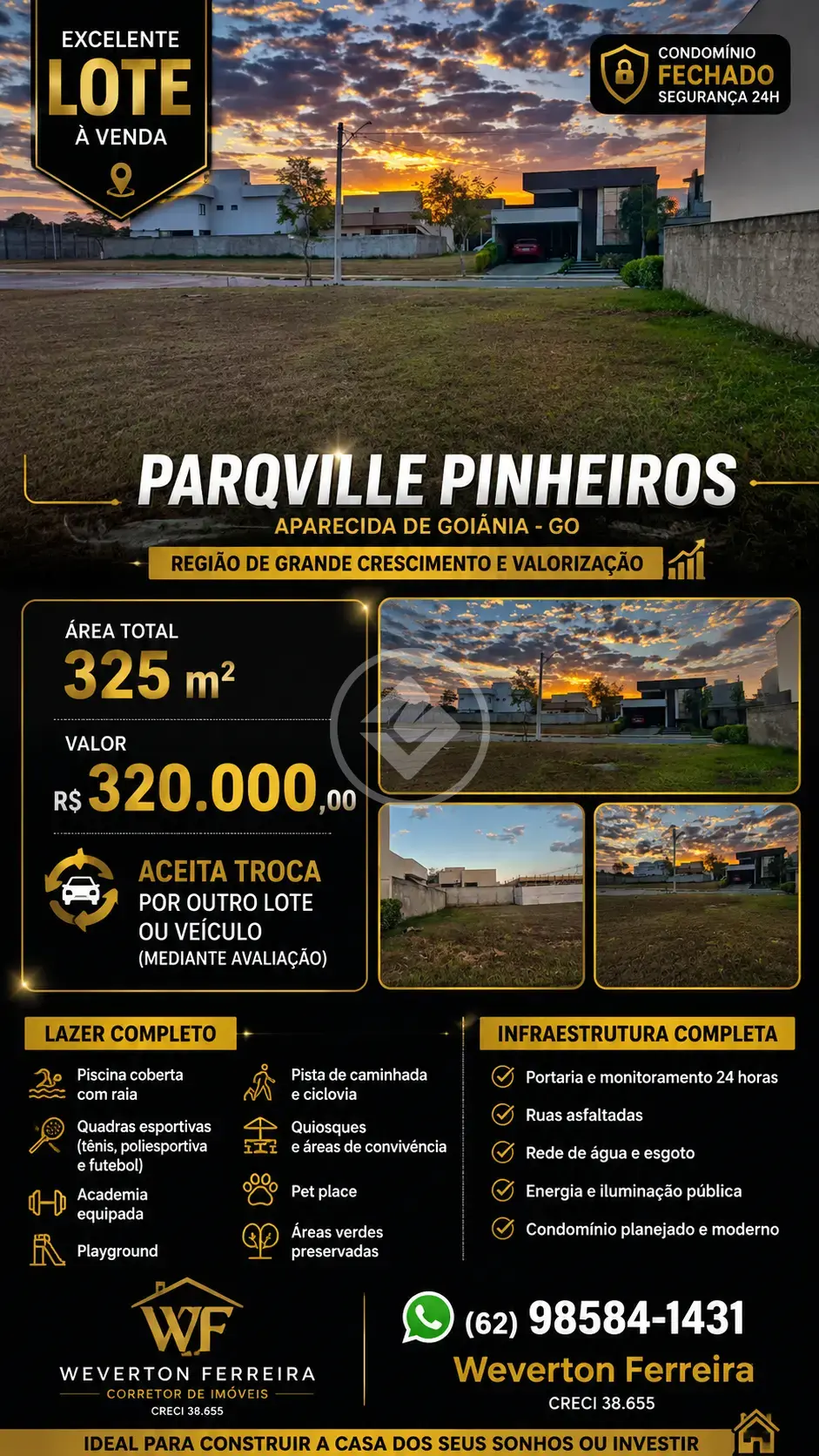 Imagem 1 - Terreno Condomínio em Parqville Pinheiros, Aparecida de Goiânia - GO