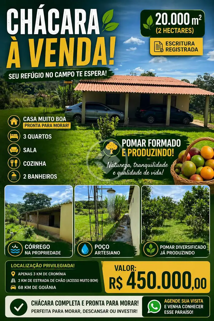 Imagem 1 - Chácara em Zona Rural, Cromínia - GO
