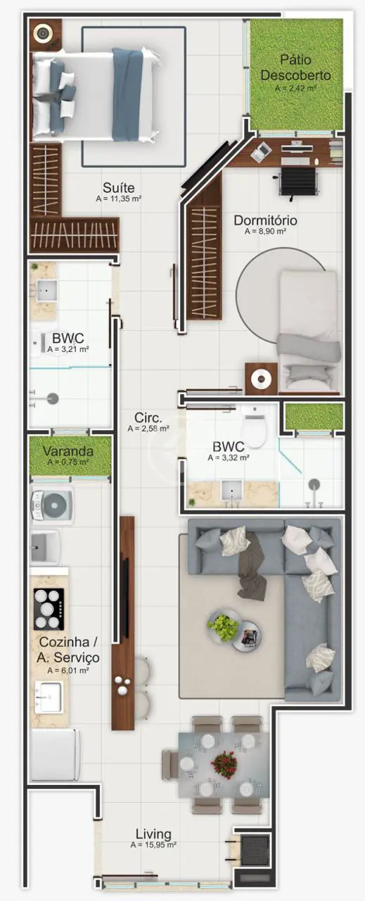 Imagem 4 - Apartamento em Cordeiros, Itajaí - SC