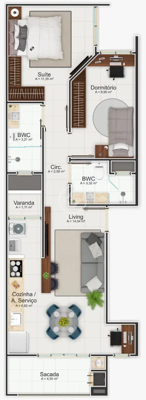 Imagem 3 - Apartamento em Cordeiros, Itajaí - SC