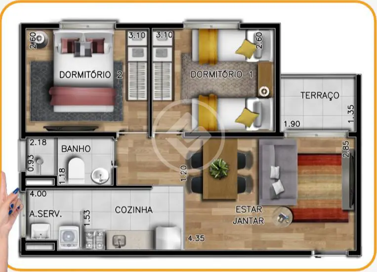 Imagem 2 - Apartamento em Jacaré, Cabreúva - SP