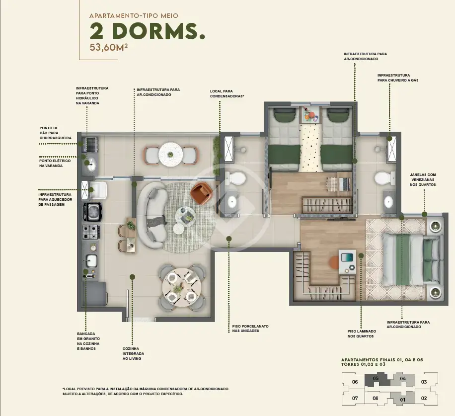 Imagem 1 - Apartamento em Condomínio Evidence Resort, Ribeirão Preto - SP