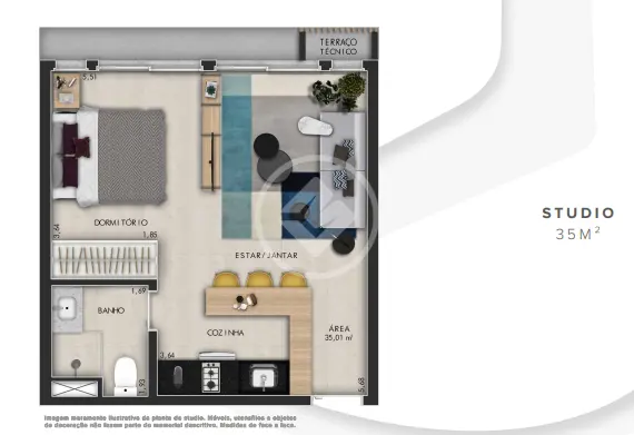 Imagem 3 - Loft / Studio em Jardim Tarraf II, São José do Rio Preto - SP
