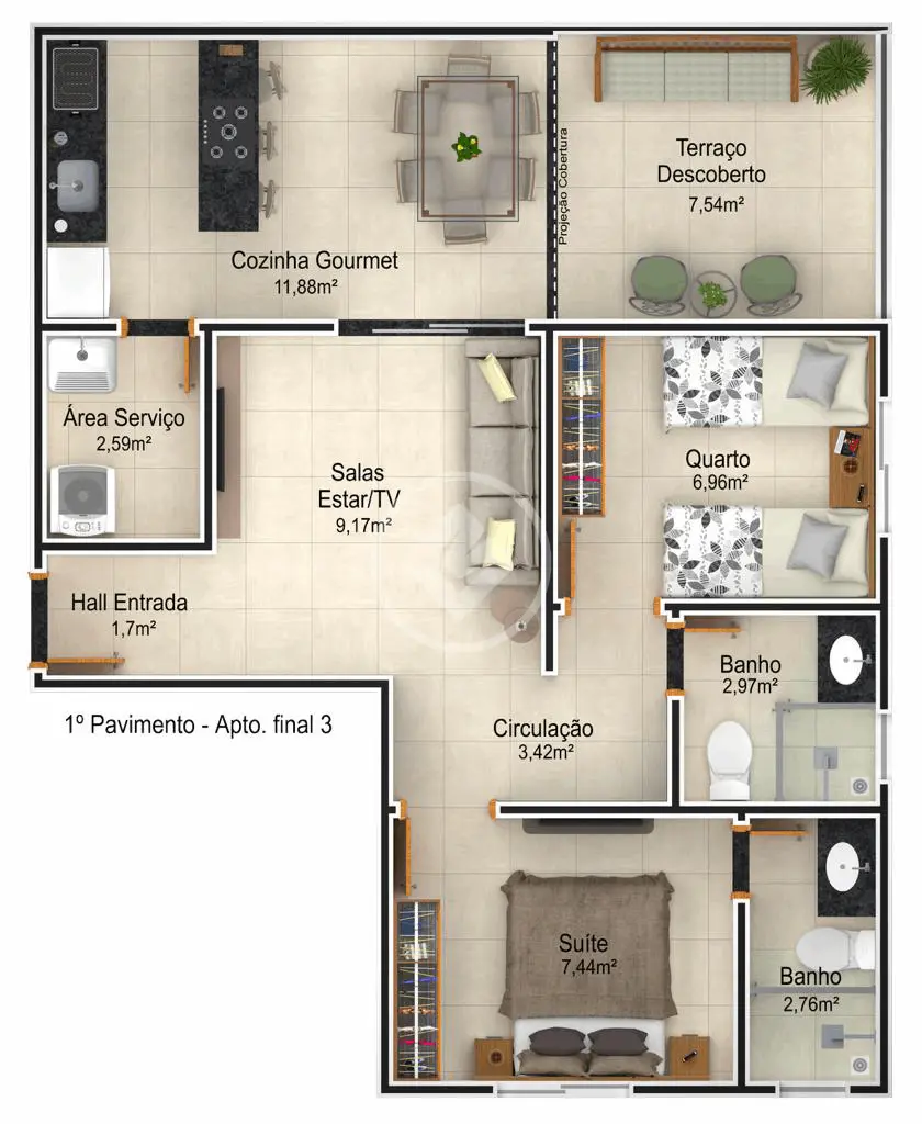 Apartamento Novo Mundo, Uberlândia - MG — foto 1