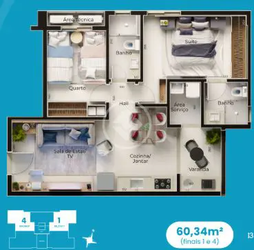 Imagem 1 - Loft / Studio em Santa Mônica, Uberlândia - MG