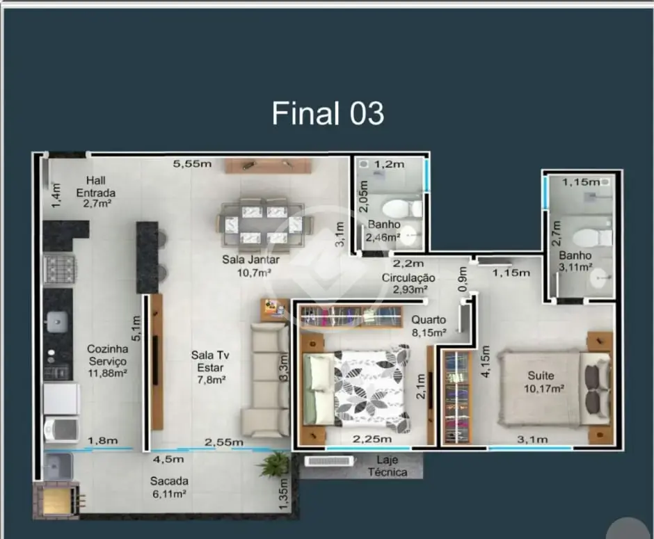 Image 2 - Apartamento em SANTA MÔNICA, Uberlândia - MG