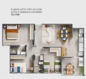 Imagem 3 - Apartamento em Patrimônio, Uberlândia - MG
