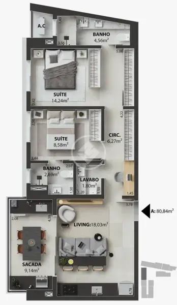 Image 2 - Apartamento em Gávea, Uberlândia - MG