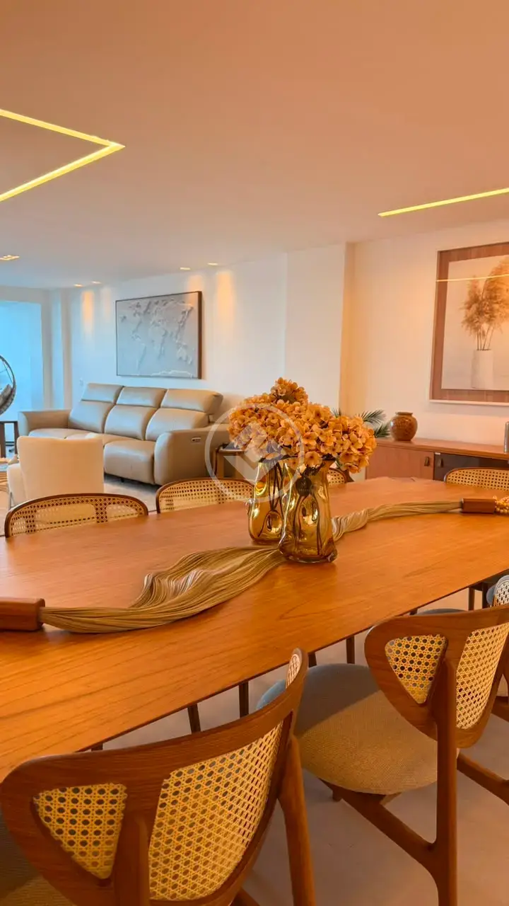Ambientes sociais integrados do apartamento garden