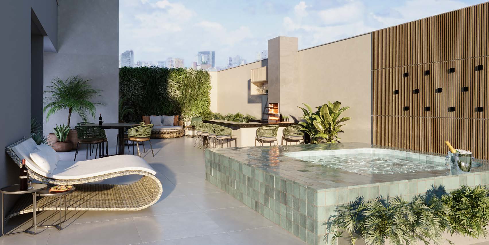Área externa garden com hidro