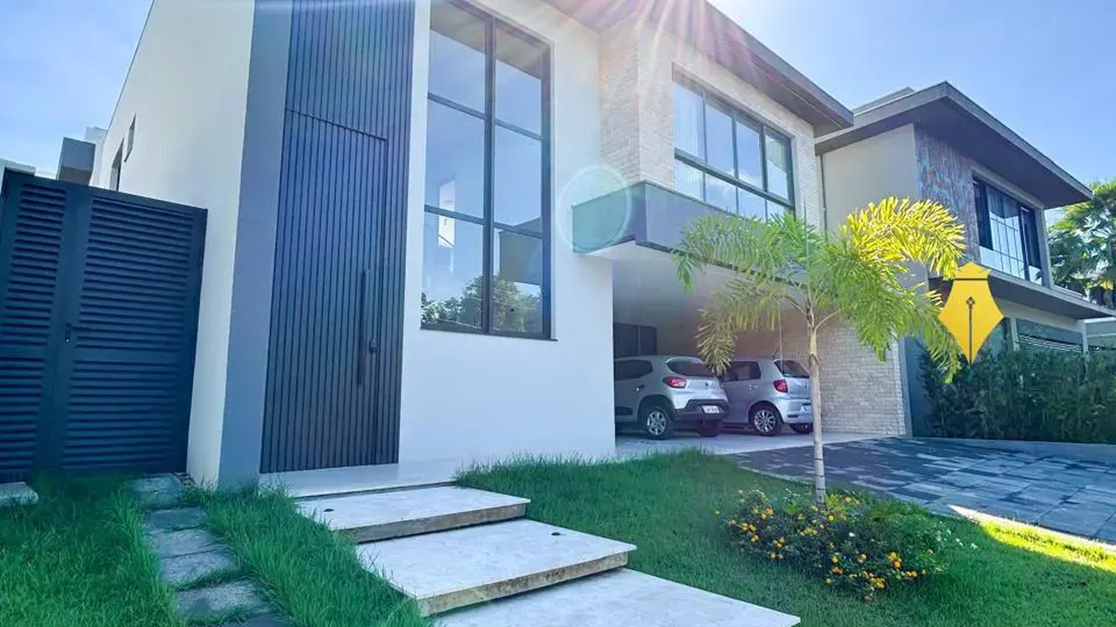 Living integrado de casa em condomínio no Florais dos Lagos, em Cuiabá