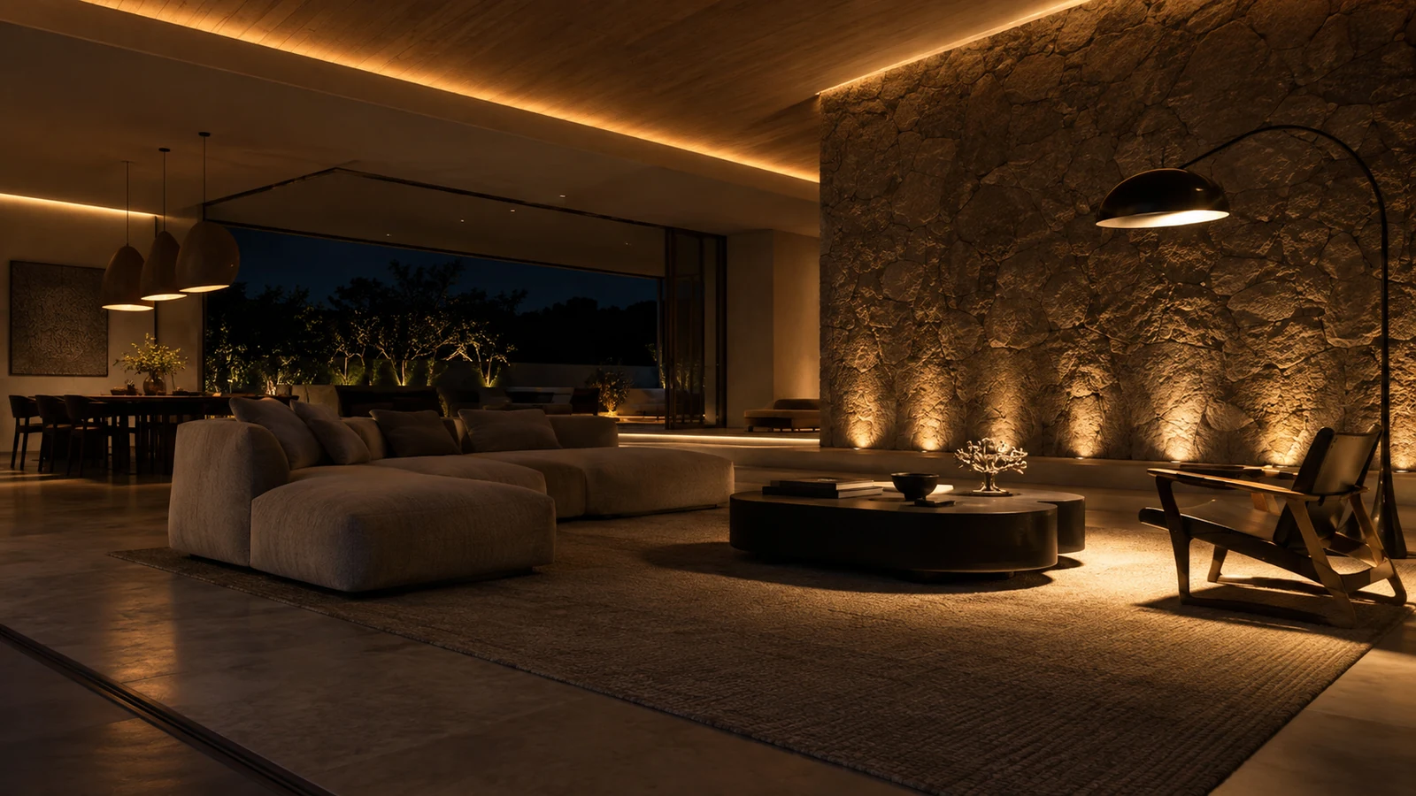 Iluminação cênica em residência: o detalhe que separa o caro do luxo