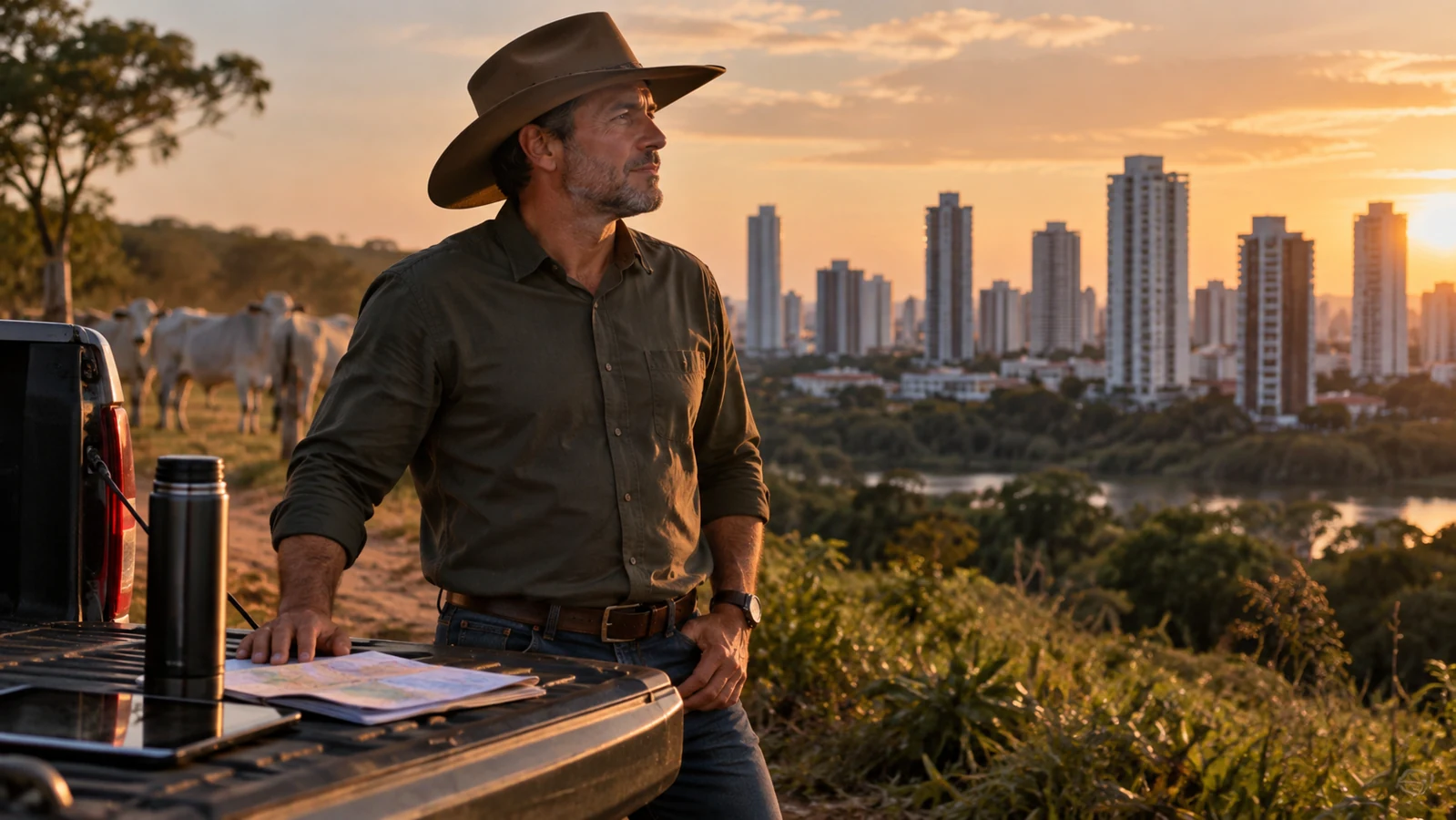 Imagem editorial ilustrativa: Como o produtor rural de Mato Grosso está migrando patrimônio do campo para o imóvel urbano