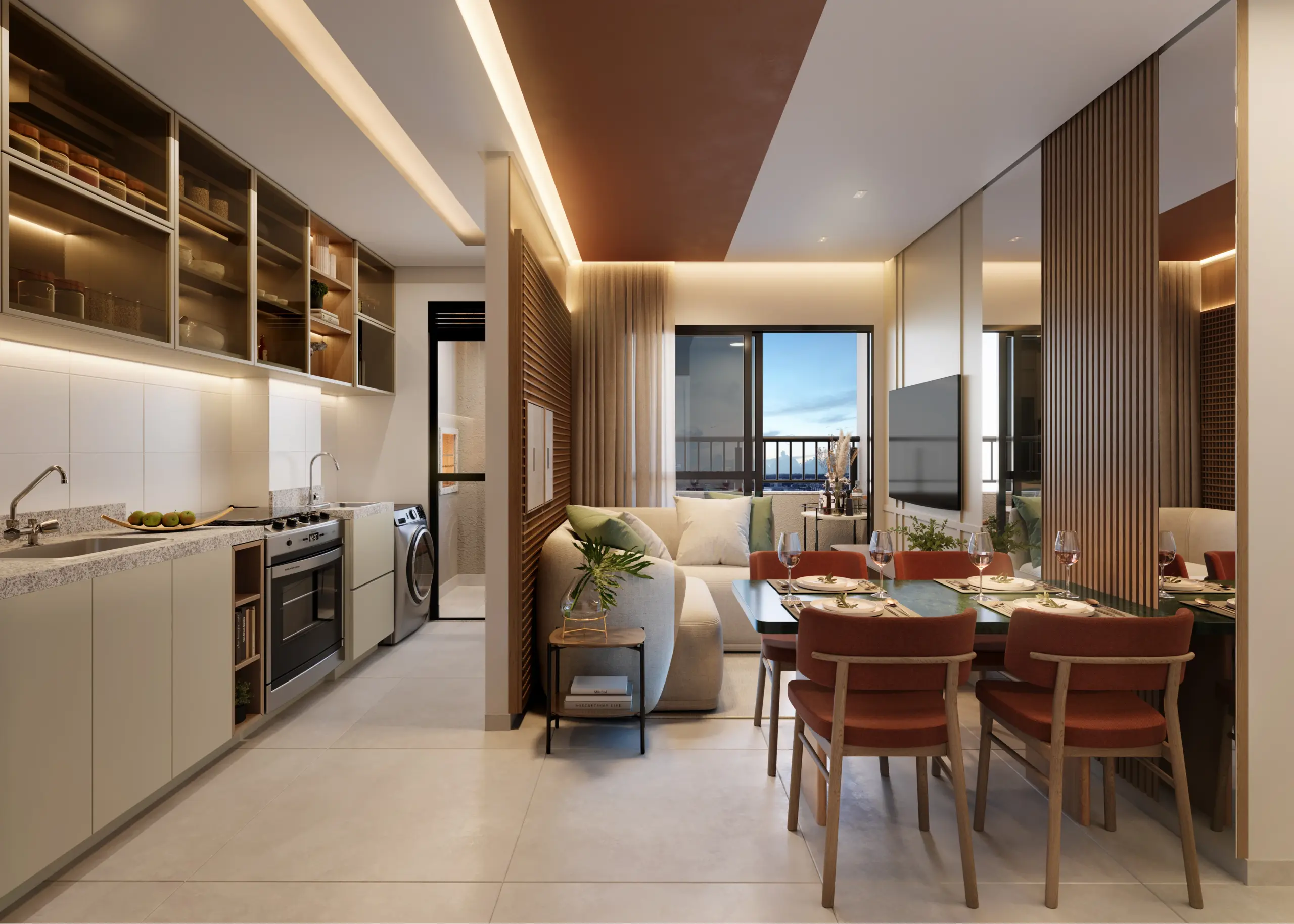 Living integrado — Sensia Jardim Botânico, Curitiba