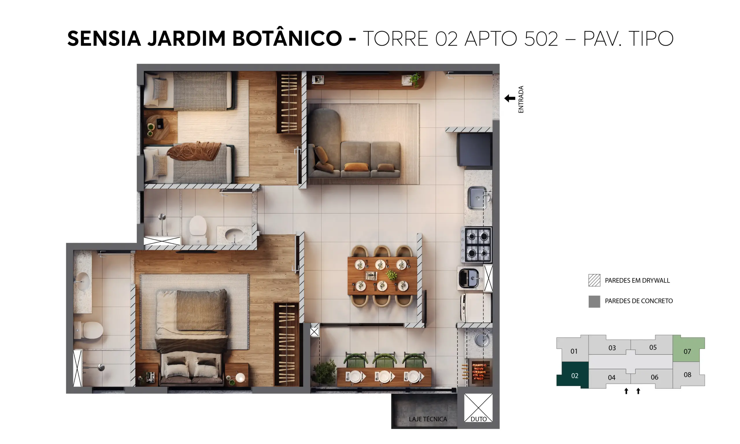 Planta Apto 502 — Sensia Jardim Botânico