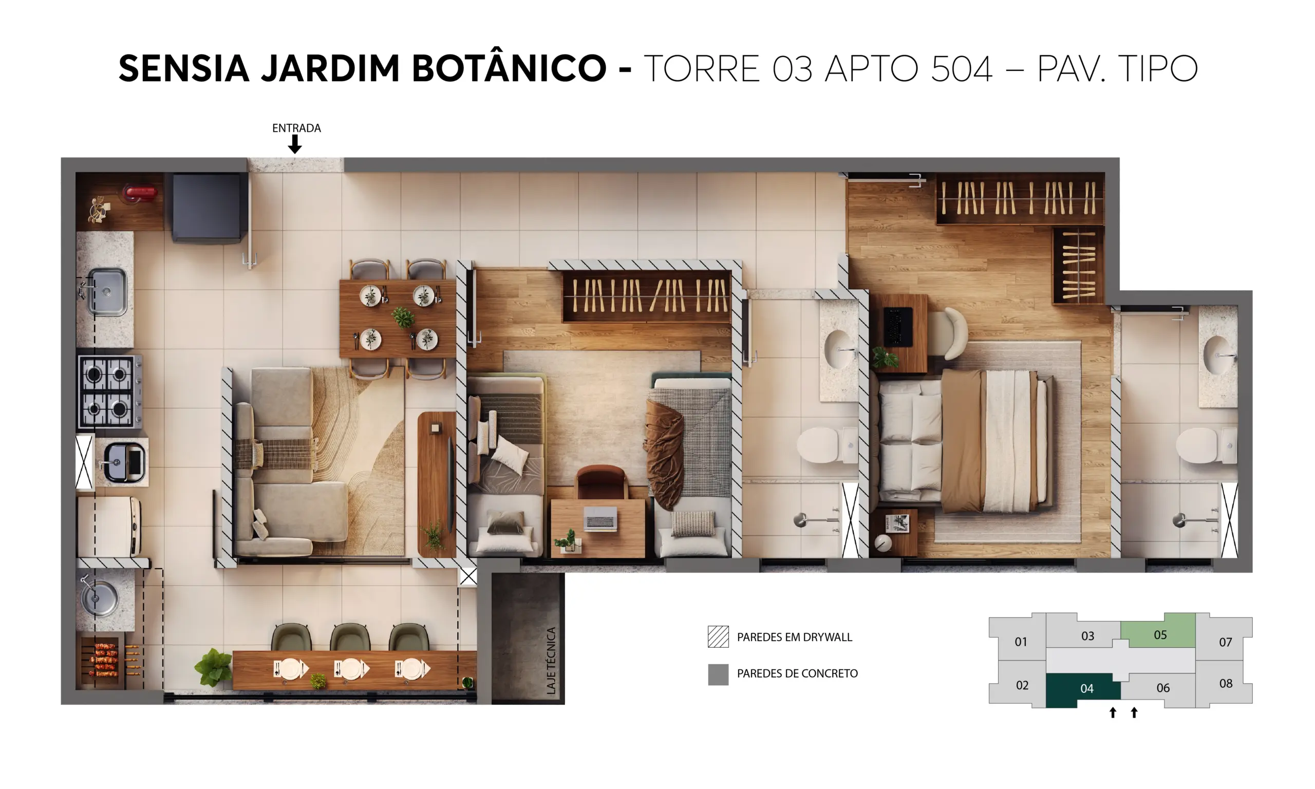 Planta Apto 504 — Sensia Jardim Botânico