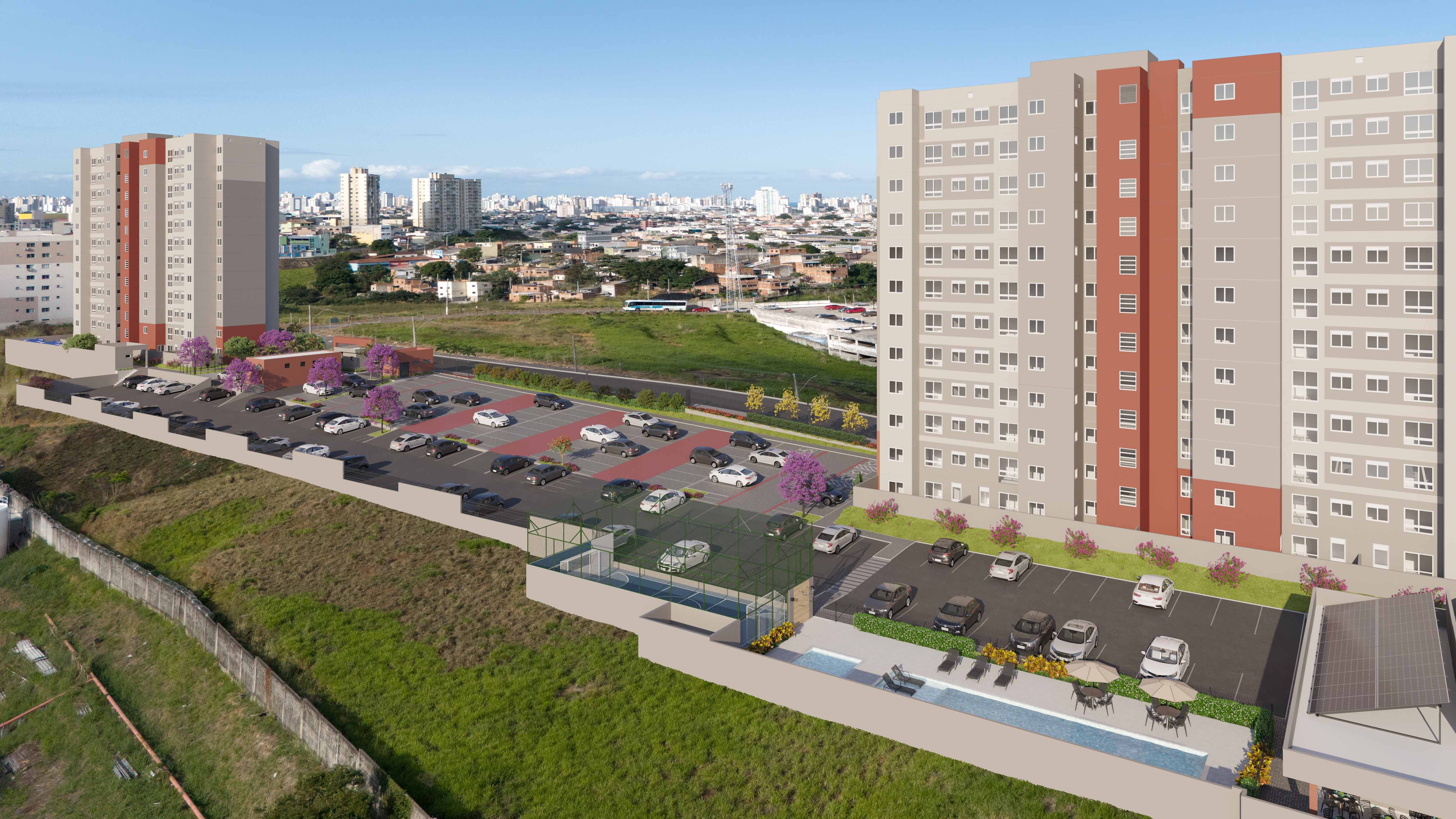 Vista aérea do Colina das Amoras e do bairro Ataíde